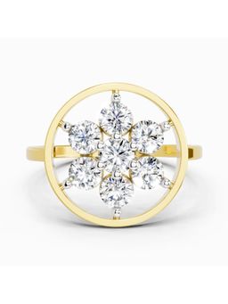 Sparkles - Lab Grown 0.76 Carat Round Shape Diamond Flower Ring |14K Yellow Gold