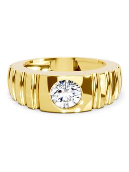 Sparkles - Lab Grown 1 Carat Round Solitaire Diamond Ring |14K Yellow Gold
