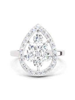 Sparkles - Lab Grown 1.01 CT Round Cluster Diamond Ring |14K White Gold