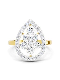 Sparkles - Lab Grown 1.01 CT Round Cluster Diamond Ring |14K Yellow Gold