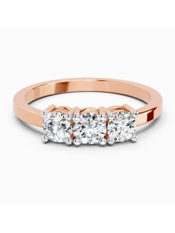 Sparkles - Lab Grown 0.62 Carat Round Three Stone Ring |14K Rose Gold