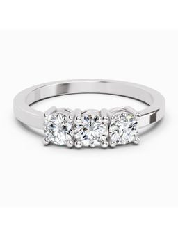 Sparkles - Lab Grown 0.62 Carat Round Three Stone Ring |14K White Gold