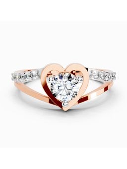 Sparkles - Lab Grown 0.67 CT Round Shape Heart Diamond Ring |14K Rose Gold