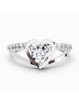 Sparkles - Lab Grown 0.67 CT Round Shape Heart Diamond Ring |14K White Gold
