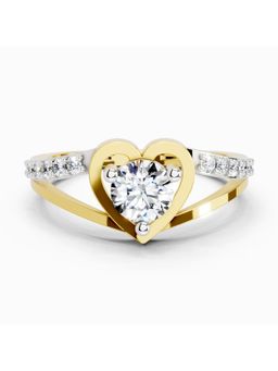 Sparkles - Lab Grown 0.67 CT Round Shape Heart Diamond Ring |14K Yellow Gold