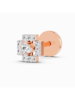 Sparkles - Lab Grown 0.04 Carat Round Shape Diamond Nose Pin for Women | 14K Rose Gold