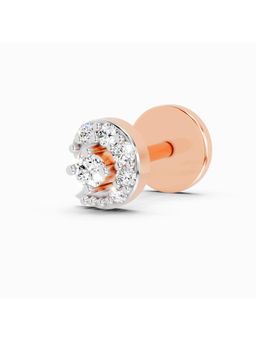 Sparkles - Lab Grown 0.03 Carat Cluster Round Shape Diamond Nose Pin for Women | 14K Rose Gold