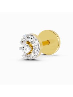 Sparkles - Lab Grown 0.03 Carat Cluster Round Shape Diamond Nose Pin for Women | 14K Yellow Gold