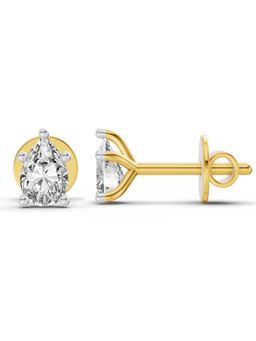 Sparkles - Lab Grown 0.46 Carat Pear Shape Solitaire Diamond Stud Earrings | 14K Yellow Gold