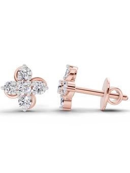 Sparkles - Lab Grown 0.35 Carat Round Shape Diamond Stud Earrings for Women | 14K Rose Gold