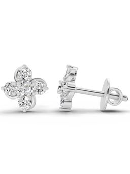 Sparkles - Lab Grown 0.35 Carat Round Shape Diamond Stud Earrings for Women | 14K White Gold