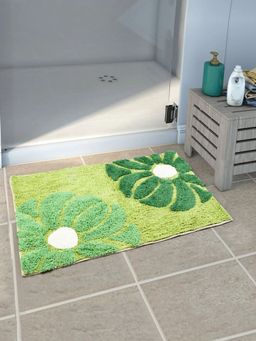 Saral Home - Cotton Anti-Skid Bathmat (Green, 50 x 80 cm)