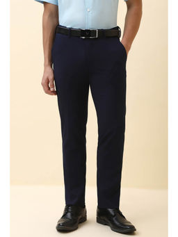 Allen Solly - Men Navy Blue Solid Formal Trouser