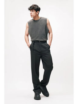 FREAKINS - Neo Black Men Straight Korean Pant with Belt