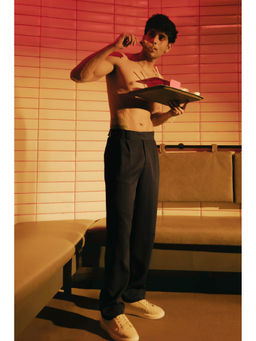 FREAKINS - Dense Black Gurkha Men Straight Korean Pant