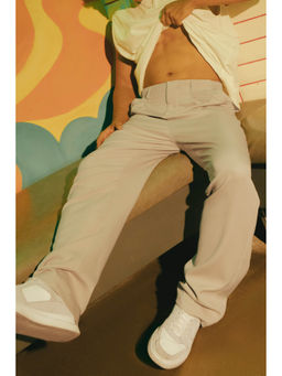 FREAKINS - Dusty Beige Double Solid Men Straight Korean Pant