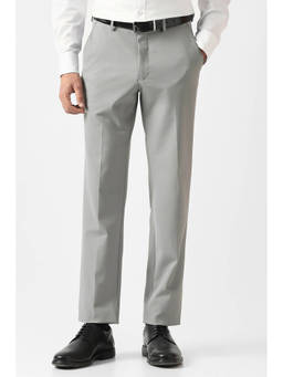 Van Heusen - Men Grey Textured Trouser