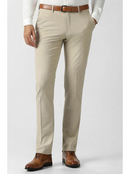 Van Heusen - Men Beige Textured Trouser