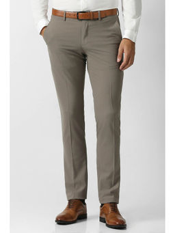 Van Heusen - Men Grey Solid Formal Trouser