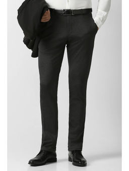 Van Heusen - Men Black Textured Trouser