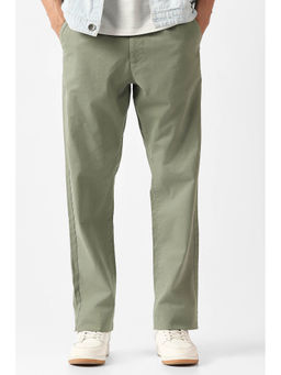 Van Heusen - Men Olive Solid Casual Trouser