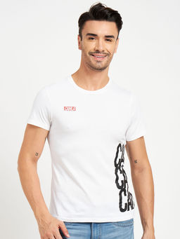 CAMLA - Men Printed White T-Shirt