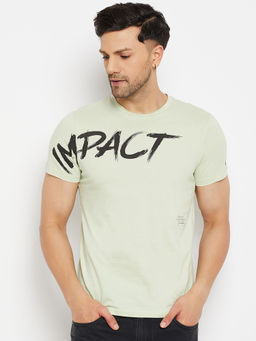 CAMLA - Men Printed Mint Green T-Shirt