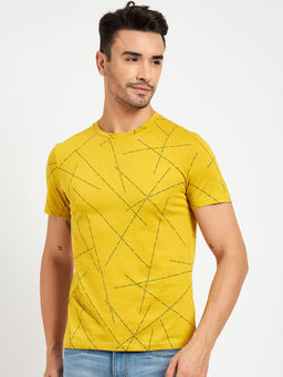 CAMLA - Men Printed Yellow T-Shirt