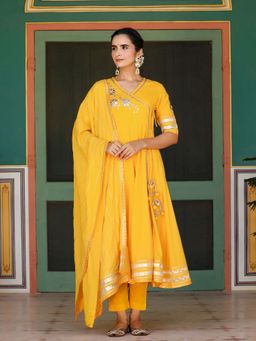 Gillori - Basant Angrakha Anarkali Suit (Set of 3)