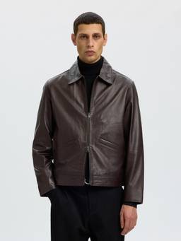 Selected - Dark Brown 100% Leather Jacket
