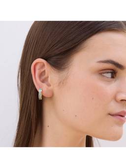 Nishani - 925 Silver Cz Hoop Huggies Earrings For Women