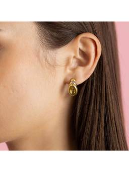 Nishani - 925 Silver Dual-Tone Puffed Hoops Earrings For Women