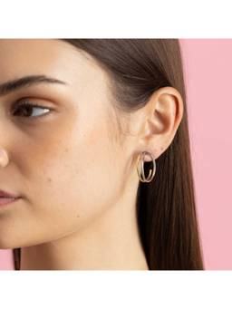 Nishani - 925 Silver Dual-Tone Intertwined Hoop Earrings For Women