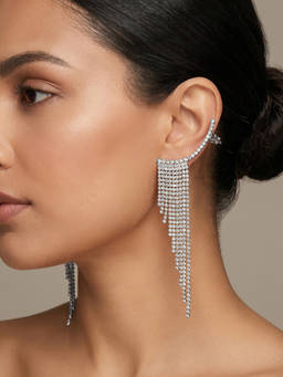 Joker and Witch - Joker & Witch Ice Princess Silver Bling Tassel Dropped Earrings