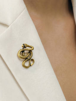 Joker and Witch - Joker & Witch Echidna Champagne Gold Snake Brooche