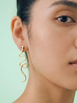 Joker and Witch - Joker & Witch Serpens Gold Snake Drop Earrings
