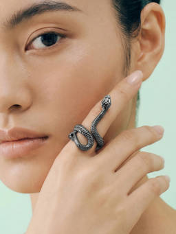 Joker and Witch - Joker & Witch Sireva Black Adjustable Snake Ring
