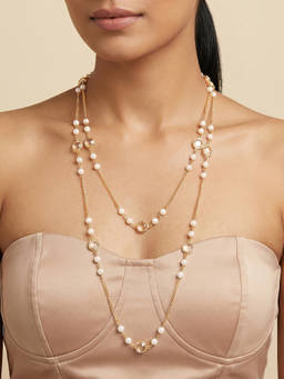 Joker and Witch - Joker & Witch Akari Layered Molten Pearl Gold Necklace (Pack of 2)