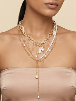 Joker and Witch - Joker & Witch Aimi Molten Pearl Gold Necklace