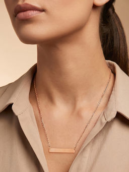 Joker and Witch - Joker & Witch Minimal Rose Gold Womens Bar Mantra Necklace