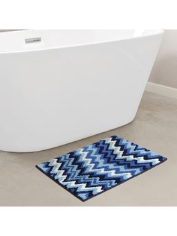 OBSESSIONS - Super Absorbent Anti-Skid Polyester Bath Mat Blue