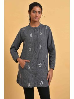 W - Grey Checks Tunic