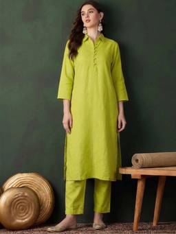 Gahan - Breezy & Chic Green Kurta with Pant