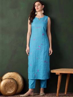 Gahan - Artisanal & Chic Blue Kurta with Pant