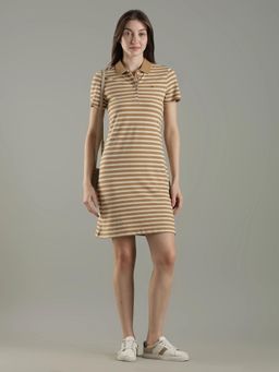 Tommy Hilfiger - Cotton Polo Collar T-Shirt Dress - Brown