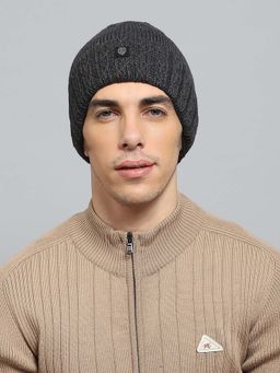 Monte Carlo - Men Winter Solid Grey Beanie