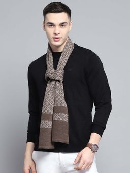 Monte Carlo - Men Wool Blend Woven Brown Muffler