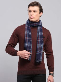 Monte Carlo - Men Acrylic Checks Blue Muffler