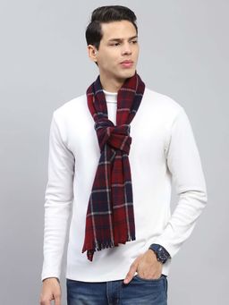 Monte Carlo - Men Acrylic Checks Maroon Muffler