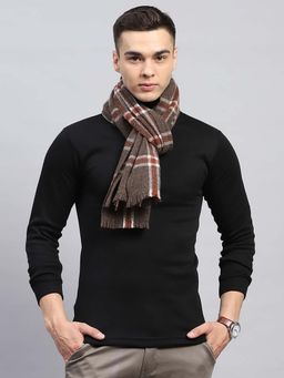 Monte Carlo - Men Cotton Checks Brown Muffler